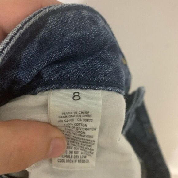 AMERICAN EAGLES short womens cuffed distressed denim shorts size 8 - Picture 5 of 5